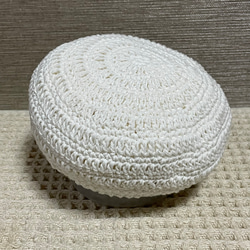☘️②ベレー帽子☘️だんだん　手編み　さらさらコットン 3枚目の画像