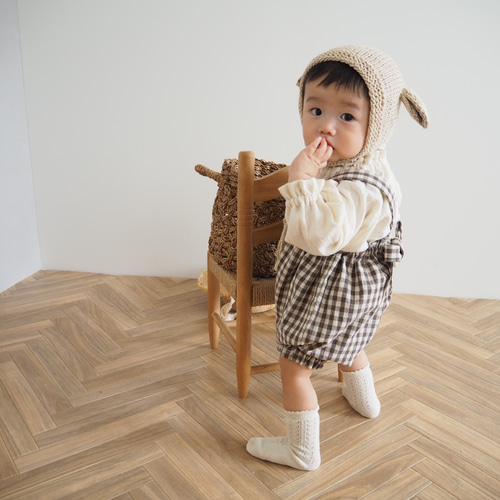 ギンガムチェックのバックリボンブルマ / 80〜90㎝ / 3カラー ベビー服