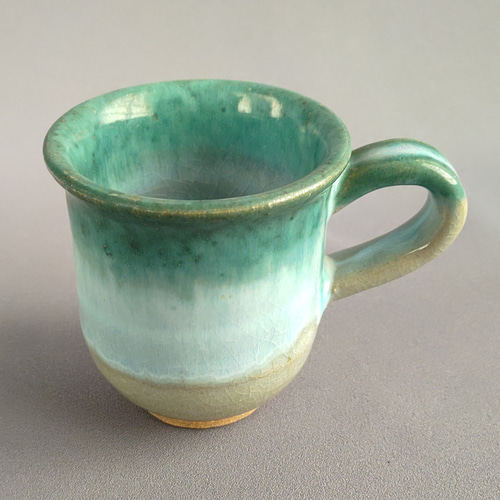 コーヒーカップ 緑釉 【商品番号：00349】 ティーカップ やきもの實陶
