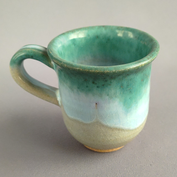 コーヒーカップ　緑釉 　【商品番号：00349】 7枚目の画像