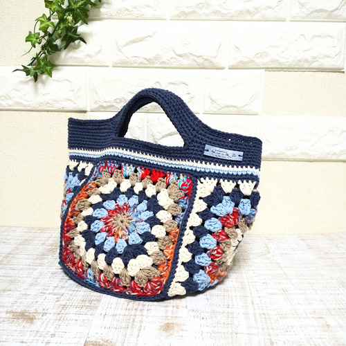 グラニーバッグM（レシピ） | リバティ 生地、編み物、刺繍