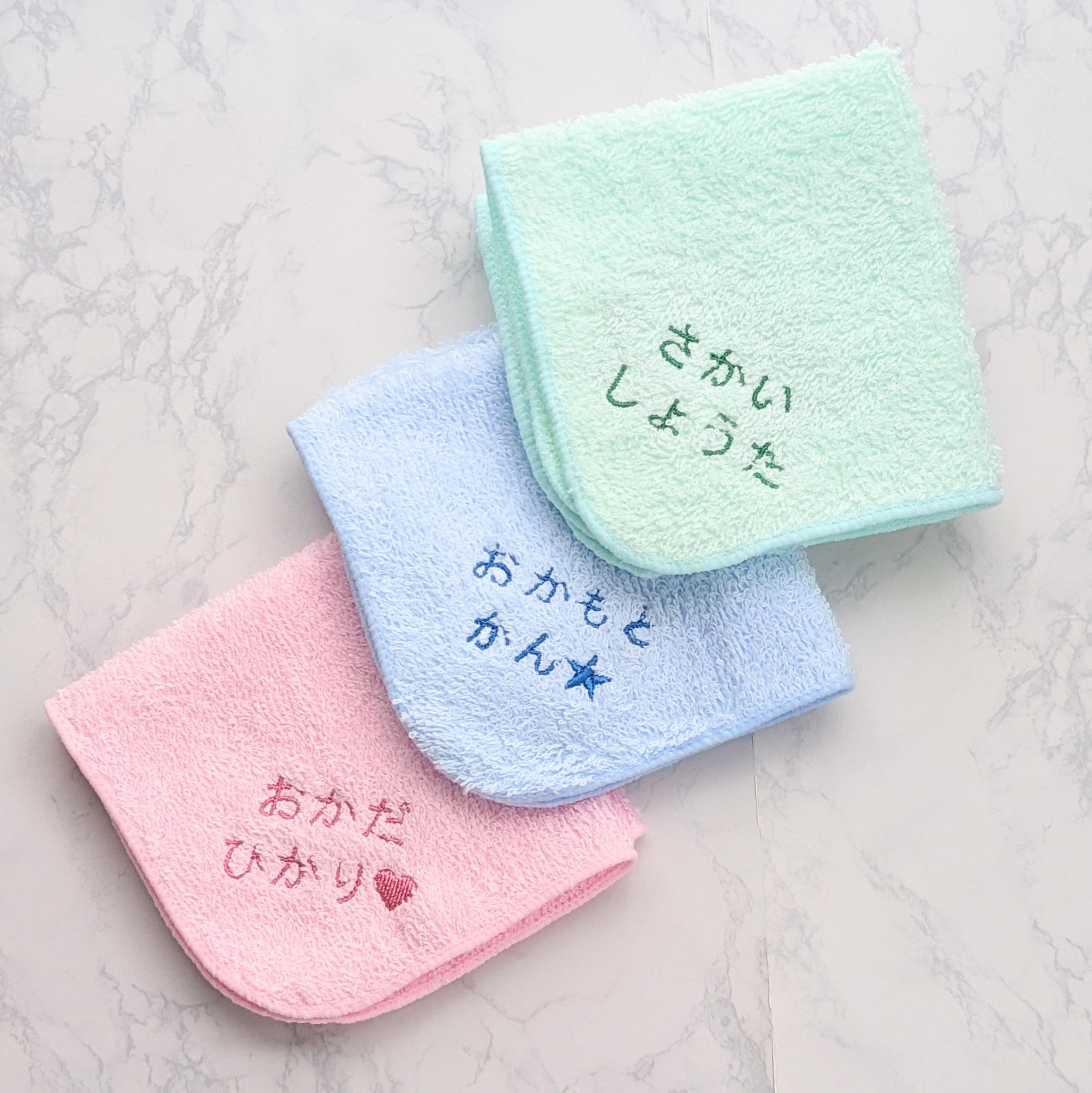 刺繍 ハンカチ 3枚セット m-leaf_t001s3