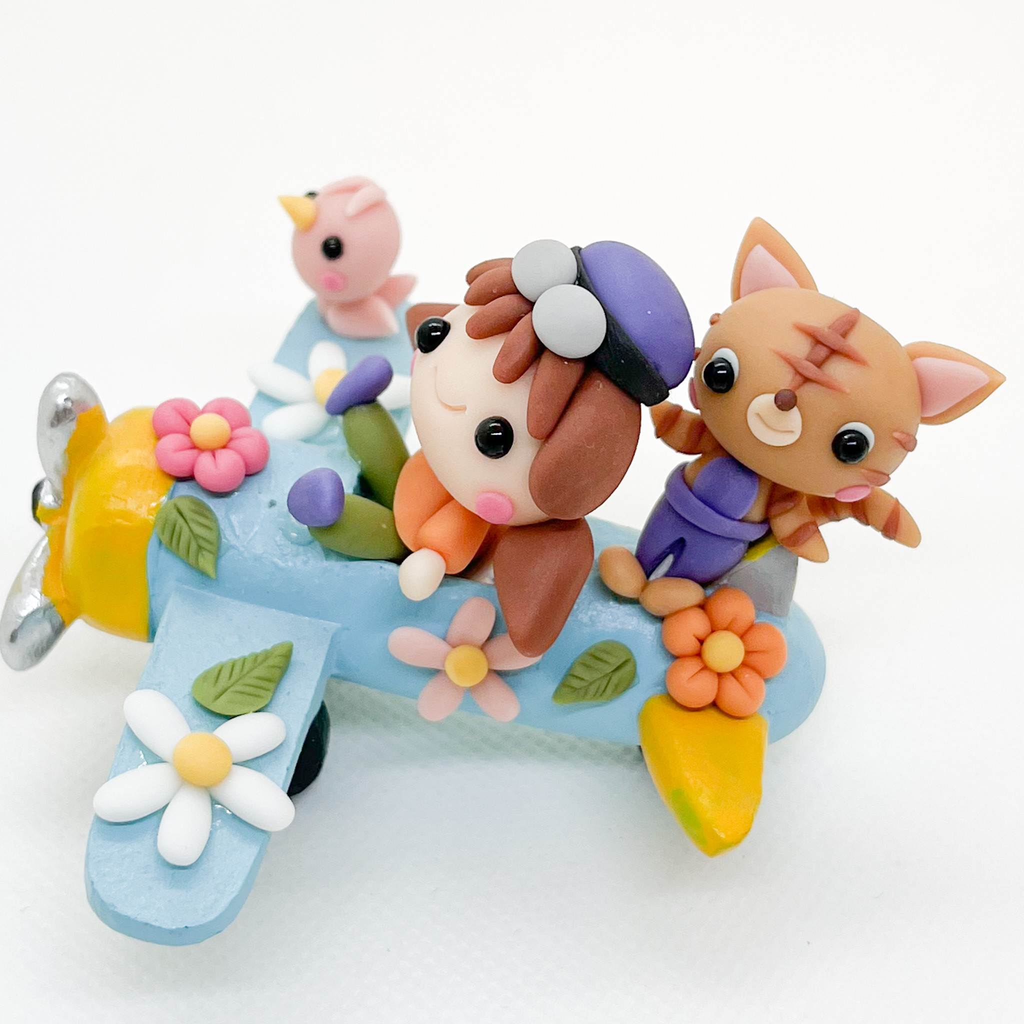2000円 ミニのりものシリーズ 飛行機に乗って 猫 ミニチュア 粘土細工 