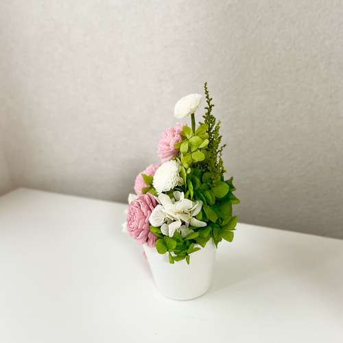 仏花 ✧ピンクのピンポンマム✧ プリザーブドフラワー お供え花 小さめ
