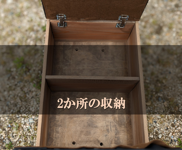 ハイエース　センターコンソールボックス アンティークブラウン　ナロー/標準ボディ用　 ヒノキ＆杉製 ドリンクホルダー4個 8枚目の画像