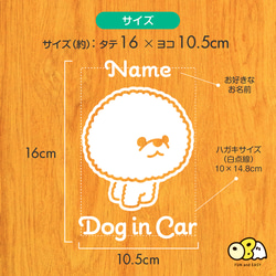 ビションフリーゼ お名前入りステッカー/DOG IN CAR カーステッカー ウォールステッカー 3枚目の画像