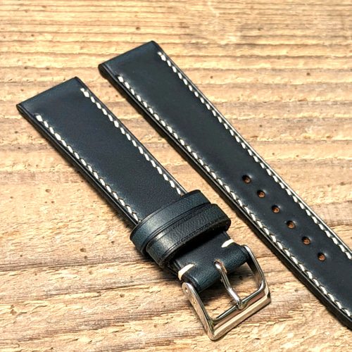 ホーウィン クロムエクセル ネイビー｜フルステッチ 時計ベルト