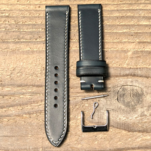 ホーウィン クロムエクセル ネイビー｜フルステッチ 時計ベルト