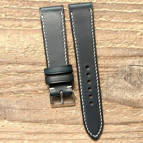 ホーウィン クロムエクセル ネイビー｜フルステッチ 時計ベルト