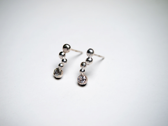 Gem 系列 #a157 連珠寶石耳環 第1張的照片