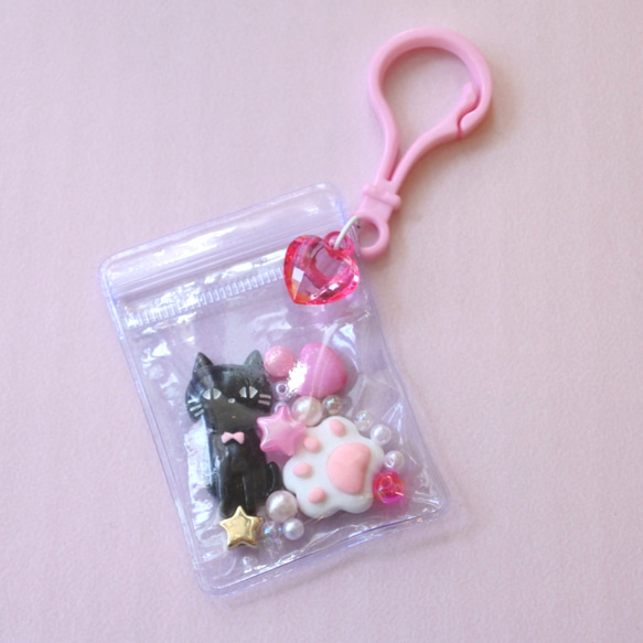 黒猫ちゃんのキャンディバッグ01 シャカシャカ＊キーホルダー＊バッグ  