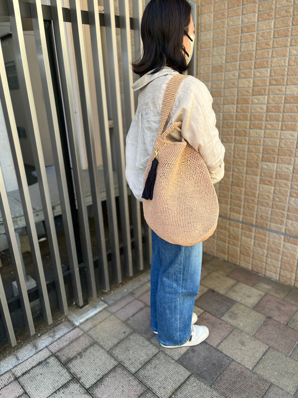 1点のみ❗️即納☆ショルダータイプ☆ラフィア☆バッグ かごバッグ