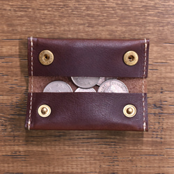 【1点限り】栃木レザー 手のひらに収まる ミニコインケース ブルー ミニ財布 3枚目の画像