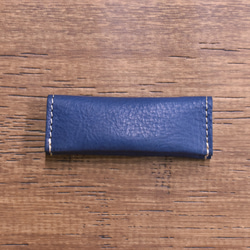 【1点限り】栃木レザー 手のひらに収まる ミニコインケース ブルー ミニ財布 4枚目の画像
