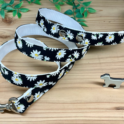 犬 首輪＆リードセット 定番 人気オシャレ 花柄 小型犬 中型犬