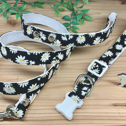 犬 首輪＆リードセット 定番 人気オシャレ 花柄 小型犬 中型犬