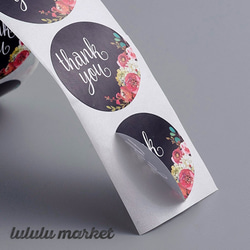 サンキューシール 100枚 ラッピング Thankyou （ホワイト×ハート）ab-458 4枚目の画像