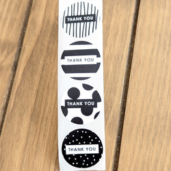 サンキューシール 100枚 ラッピング Thankyou （モノトーンミックス）ab-459 3枚目の画像