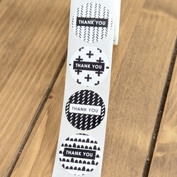 サンキューシール 100枚 ラッピング Thankyou （モノトーンミックス）ab-459 2枚目の画像