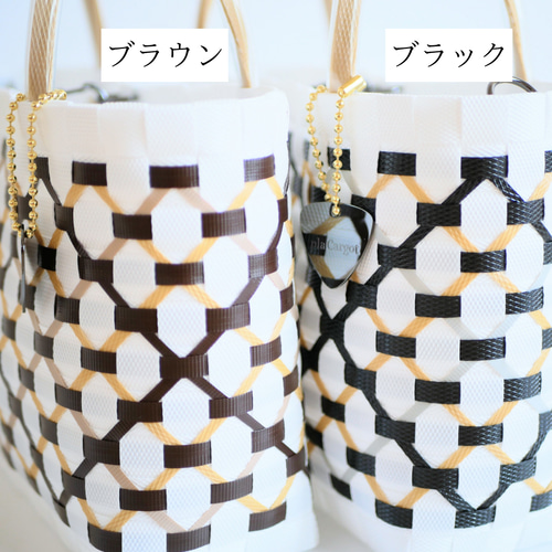 天然素材 ブラウン メッシュ かごバッグ - メルカリ