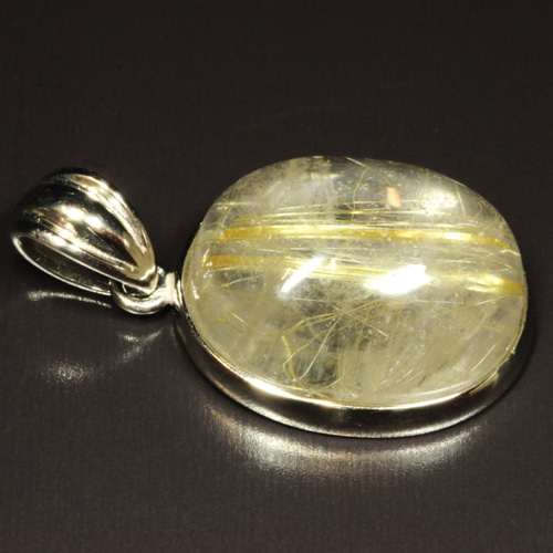 silver925 ゴールデンルチルクォーツ　ペンダントヘッド 超大粒が魅力です!!】一点物 ゴールドルチル クォーツ ペンダント