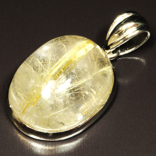 超大粒が魅力です!!】一点物 ゴールドルチル クォーツ ペンダント