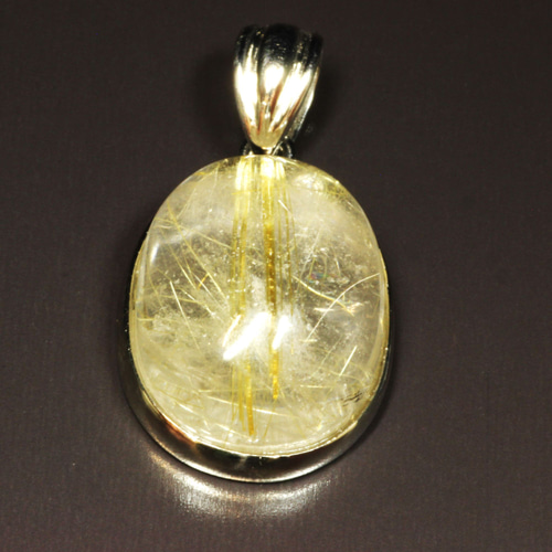 5A ゴールドルチルクォーツ ドロップ型ペンダントトップ 縦約40mm 重さ