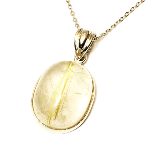 超大粒が魅力です!!】一点物 ゴールドルチル クォーツ ペンダント