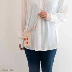 全機種対応 スマホケース 手帳型 【 new フレッシュアップル 】 ゴールドパーツ 刺繍 レザー 帆布 A308I 15枚目の画像