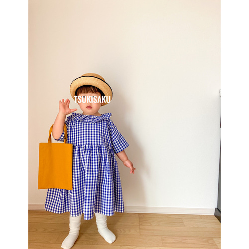 爽やかギンガムチェックのキッズワンピース｜夏ワンピ｜フリル