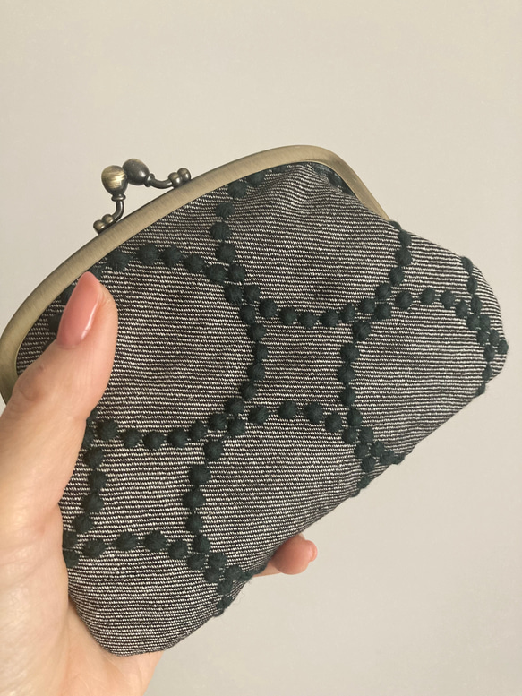 【オーダー様】ミナペルホネン/タンバリンチャコール/がま口付きサコッシュ オーダー様】ミナペルホネン/タンバリンチャコール/がま口付き