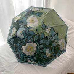 晴雨兼用傘 自動開閉傘 日差し対策 日傘 雨傘  紫外線対策 花柄 カラー 傘袋付き 3枚目の画像