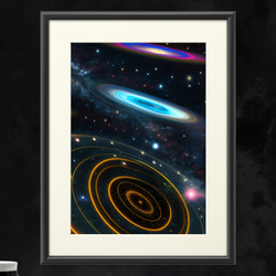 美しい円を描く神秘的で色鮮やかな宇宙 ショルダーバッグ 本革 9枚目の画像