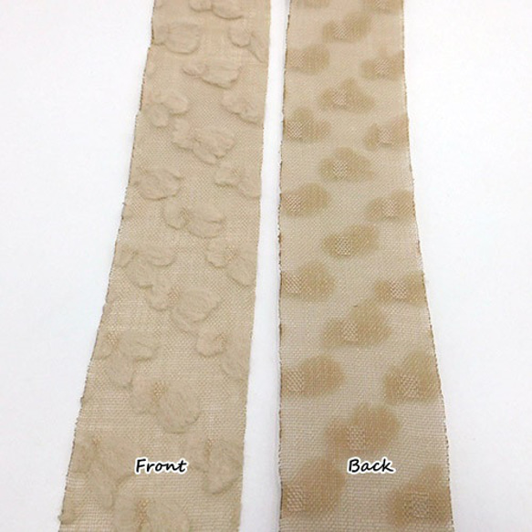 ガーゼレース クラウドリボン（Beige / ベージュ）38mm×2m 5枚目の画像