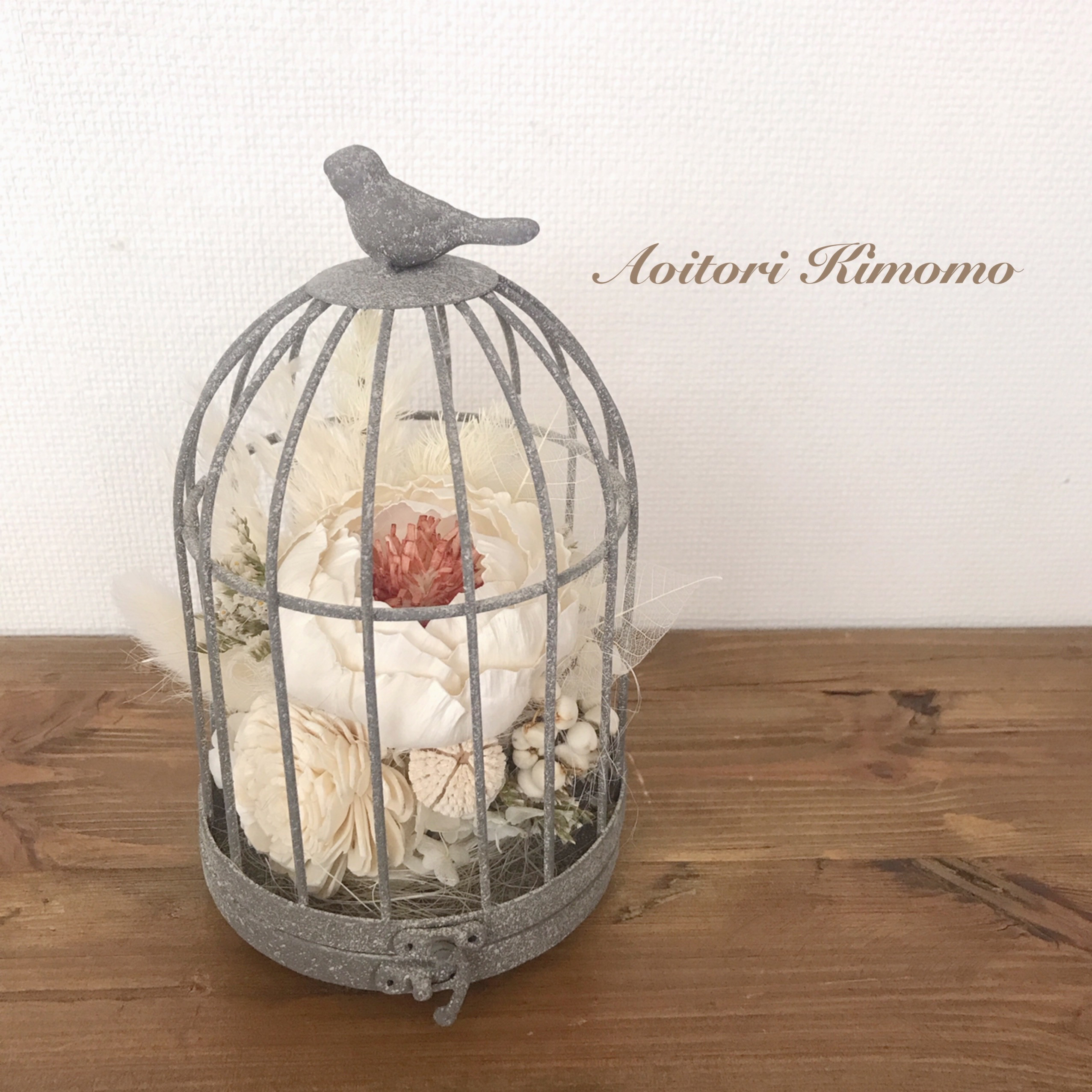 バードゲージアレンジ鳥かごアレンジフライングリースクリスマスお正月