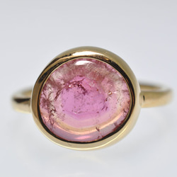 ウォーターメロントルマリン　リング　11.5号　Watermelon Tourmaline　Bezel Setting 8枚目の画像