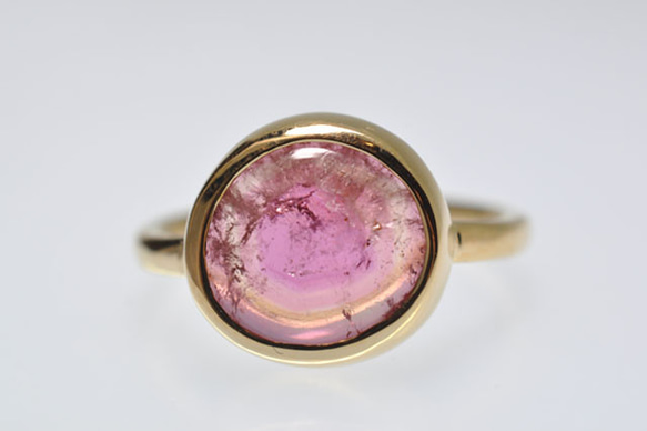 ウォーターメロントルマリン　リング　11.5号　Watermelon Tourmaline　Bezel Setting 8枚目の画像