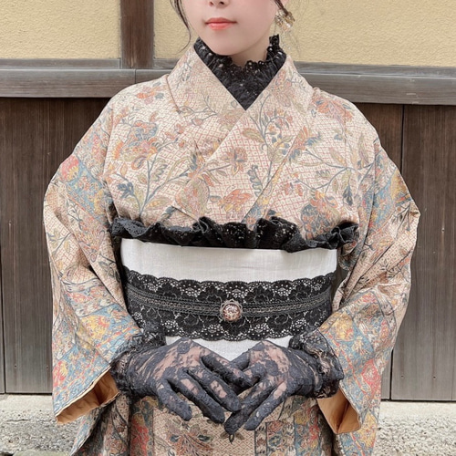 フリル帯揚げ レースフリル帯揚げ 花水流柄 浴衣 着物 和装 卒業式 ...