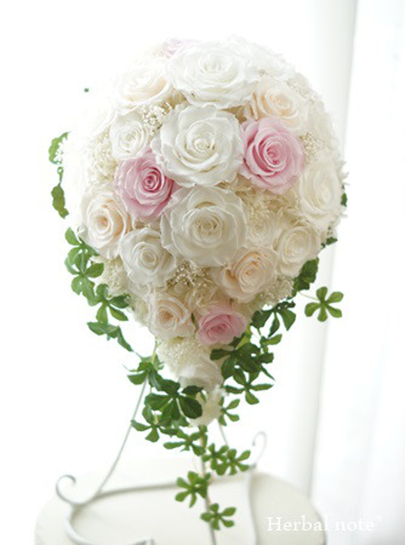 プリザーブドフラワー ウェディングブーケ　パールホワイト プリザーブドフラワー ウェディングブーケ パールホワイト 楽天市場