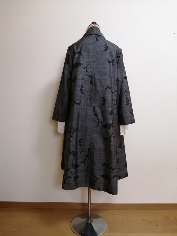 SOLD　着物リメイク　フレアーコート　大島紬 