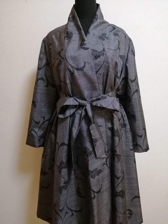 SOLD　着物リメイク　フレアーコート　大島紬 