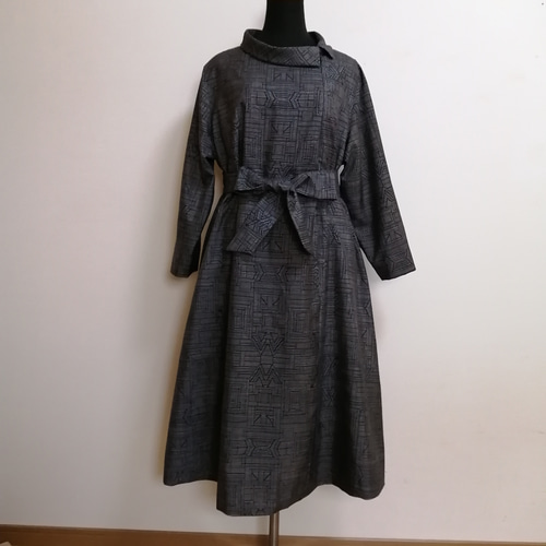 SOLD 着物リメイク ワンピース 大島紬 ワンピース さらあお 通販