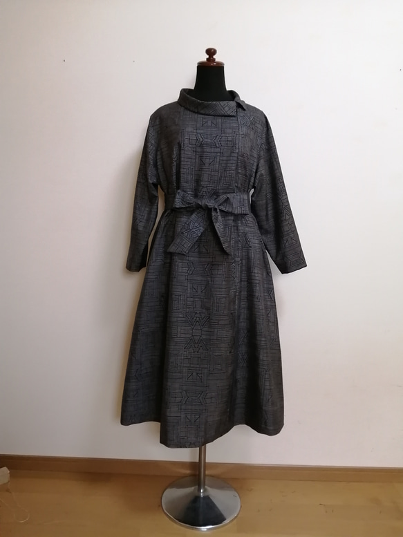 SOLD 着物リメイク ワンピース 大島紬 ワンピース さらあお 通販