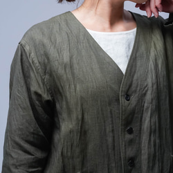 【wafu】リネンシャツジャケット 定番にできる扱いやすさ / 柳煤竹(やなぎすすたけ) h005h-ysk1 16枚目の画像