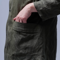 【wafu】リネンシャツジャケット 定番にできる扱いやすさ / 柳煤竹(やなぎすすたけ) h005h-ysk1 18枚目の画像