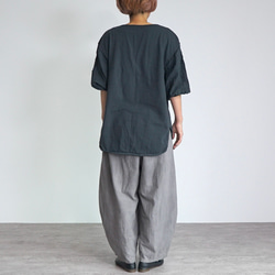 【福袋】燈籠袖切換T卹/黑色+燈籠褲/灰色 第3張的照片