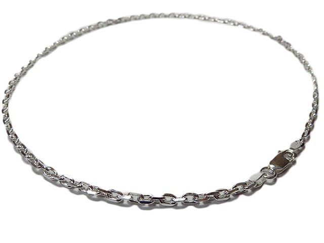 あずきチェーン ネックレス シルバー925 3.2mm 80cm 細角 チェーン