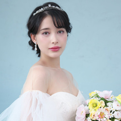 ピュアスパークル ティアラ(T-107)|花嫁 結婚式 挙式 ウェディング シンプル ブライダル 低い カチューシャ 3枚目の画像