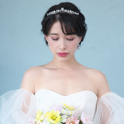 ピュアスパークル ティアラT-107|花嫁 結婚式 挙式 ウェディング ピュアスパークル ティアラT-107|花嫁 結婚式 挙式 ウェディング