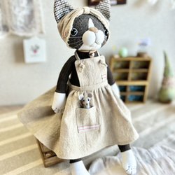 ★新品未使用品★　ファンシーアラモード　エプロン付き　猫　ぬいぐるみ 9b147b06109980bbefe6e541f6fc6e
